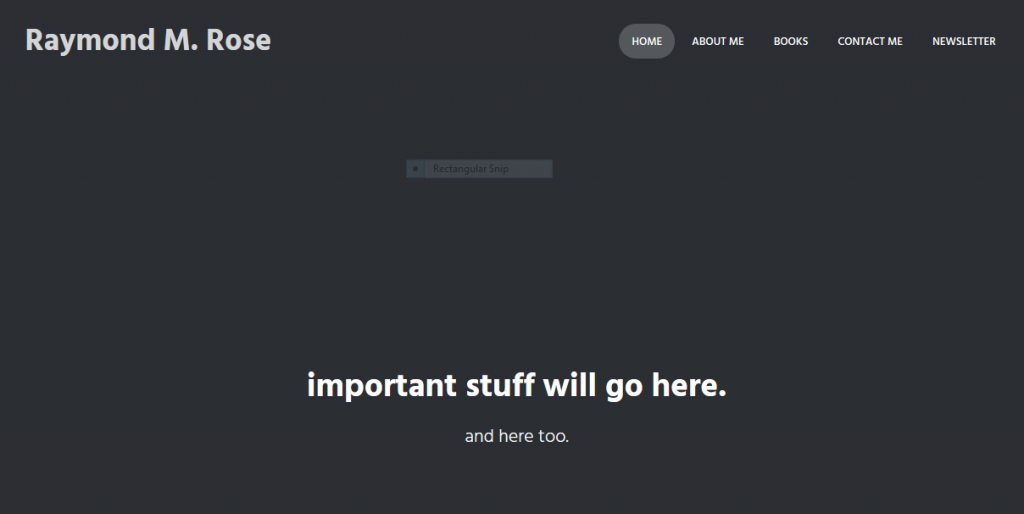 This is a snapshot of the empty husk that is my site on April 30th, 2015.